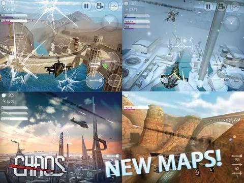 Изображение игры: CHAOS Combat Copters -­‐ #1 Multiplayer Helicopter Simulator 3D