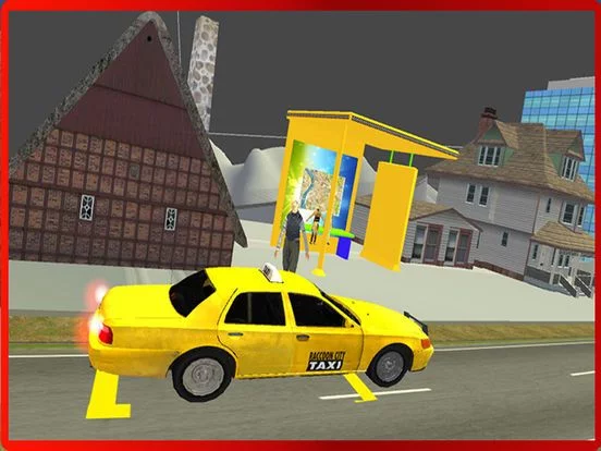 Изображение игры: Taxi Driver Sim: Hill Station 2016 – free yellow cab racing simulator in snow mountain