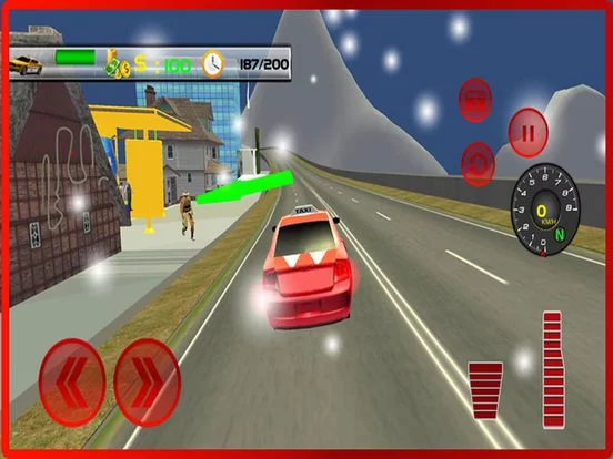 Изображение игры: Taxi Driver Sim: Hill Station 2016 – free yellow cab racing simulator in snow mountain