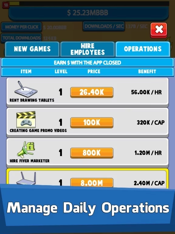 Изображение игры: Video Game Tycoon: Tap Story