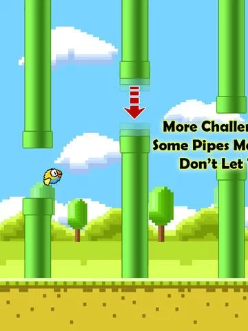 Изображение игры: Flappy Moving Pipes