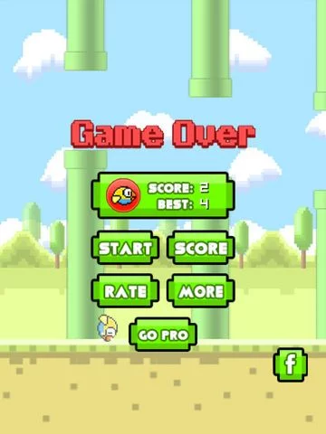 Изображение игры: Flappy Moving Pipes
