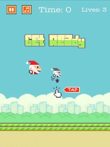 Изображение игры: Aaaaaah! Flappy Santa