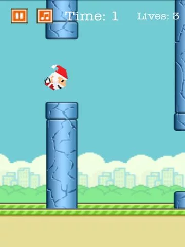 Изображение игры: Aaaaaah! Flappy Santa