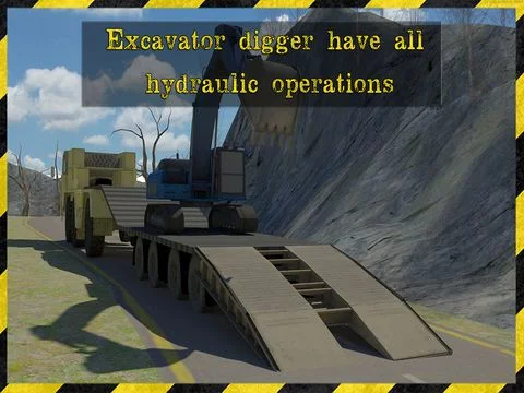 Изображение игры: Excavator Transporter Rescue 3D Simulator- Be ready to rescue cars in this extreme high powered excavator transporter game