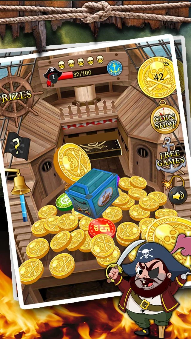Изображение игры: Kingdom Coins Pirate Booty Edition - Dozer of Coins Arcade Game