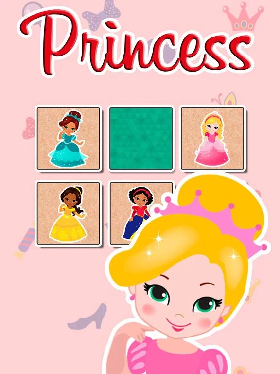 Изображение игры: Princesses Find the Pairs Learning Game for 3 – 5