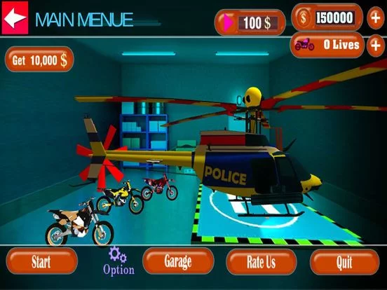 Изображение игры: Moto Rider Vs Police Heli Cops