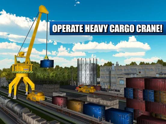 Изображение игры: Cargo Crane Simulator 3D: Train Station Full