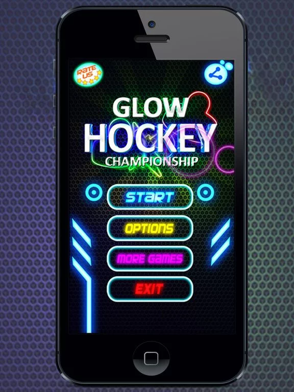 Изображение игры: Glow Hockey HD