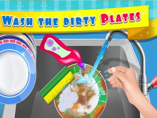 Изображение игры: Kids Dish Washing and Cleaning Pro - Fun Kitchen Games for Girls,Kids and Boys