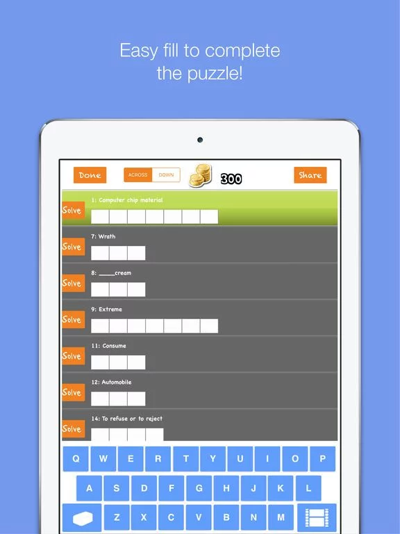Изображение игры: Easy Crossword Puzzle Pro I