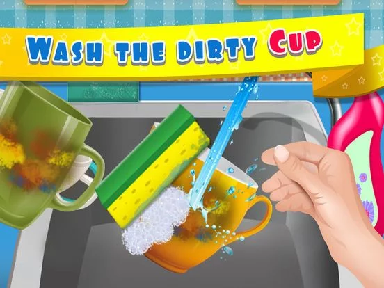 Изображение игры: Kids Dish Washing and Cleaning Game - Free Fun Kitchen Games for Girls,Kids and Boys