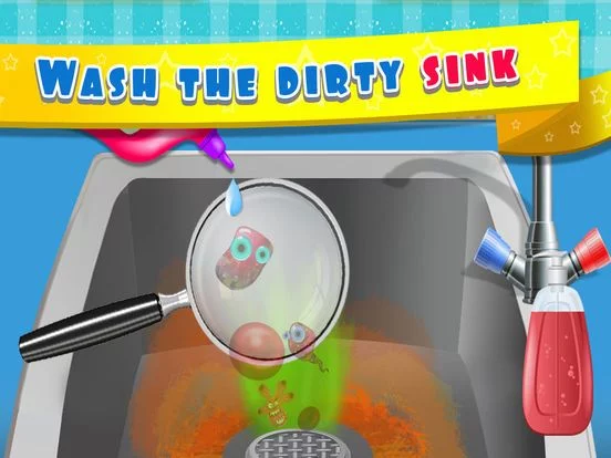 Изображение игры: Kids Dish Washing and Cleaning Game - Free Fun Kitchen Games for Girls,Kids and Boys