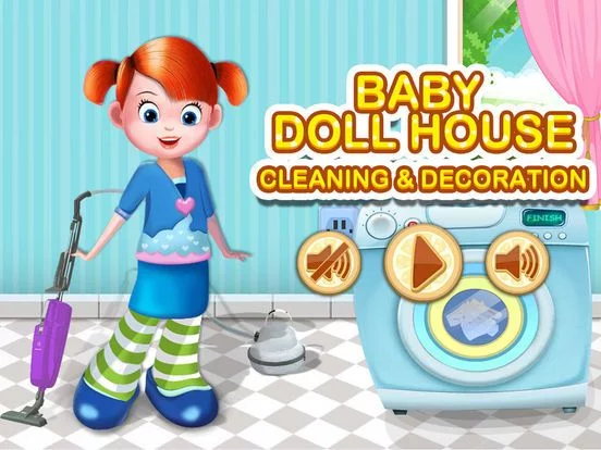 Изображение игры: Baby Doll House Cleaning and Decoration - Free Fun Games For Kids, Boys and Girls