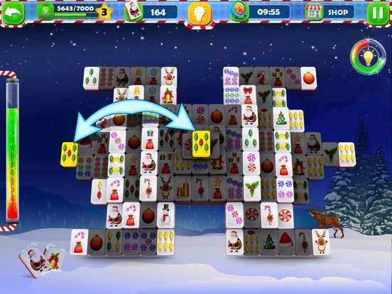Изображение игры: 3D Santa Mahjong Solitaire