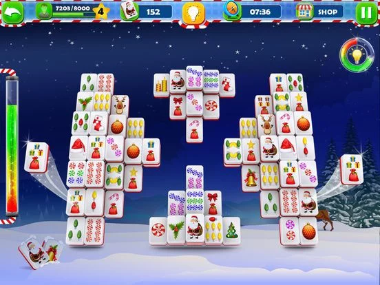 Изображение игры: 3D Santa Mahjong Solitaire
