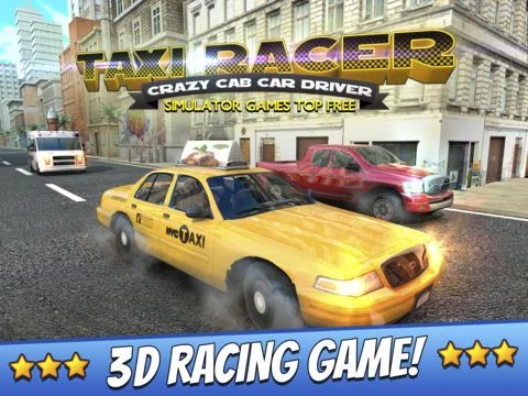 Изображение игры: Taxi Racer . Crazy Cab Car Driver Simulator Games Top Free