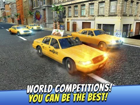 Изображение игры: Taxi Racer . Crazy Cab Car Driver Simulator Games Top Free