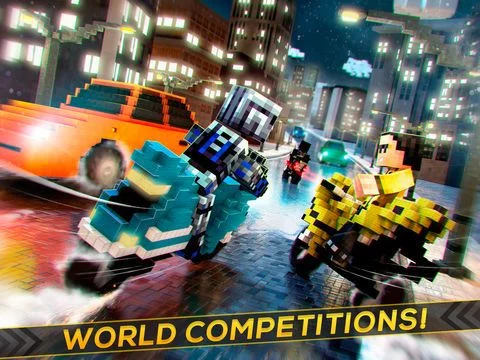 Изображение игры: Blocky Superbikes Race Game | Free Cube City Moto Racing