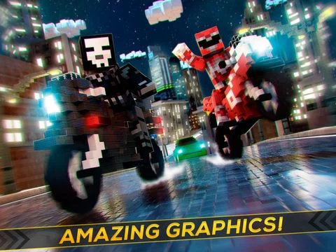 Изображение игры: Blocky Superbikes Race Game | Free Cube City Moto Racing