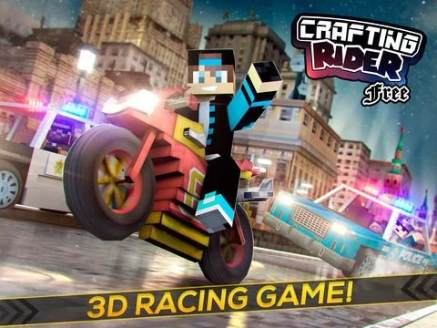 Изображение игры: Crafting Rider | Free Motorcycle Racing Game vs Police Cars