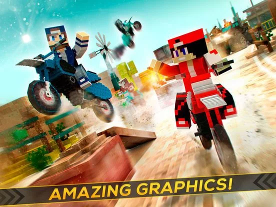 Изображение игры: Dirtbike Survival . Block Motorcycles Racing Game