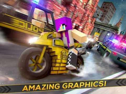 Изображение игры: Crafting Rider | Free Motorcycle Racing Game vs Police Cars