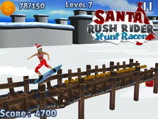 Изображение игры: Santa Rush Rider - Stunt Race