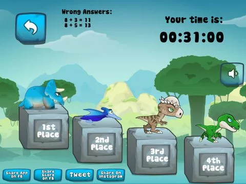 Изображение игры: Dino Math Racing