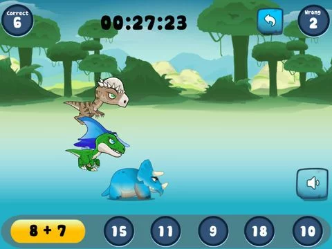 Изображение игры: Dino Math Racing