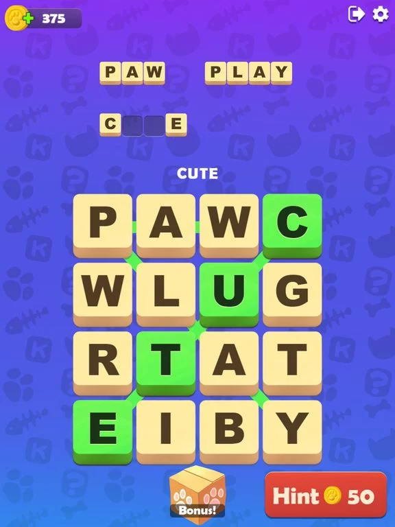 Изображение игры: Kitty Scramble: Word Finding