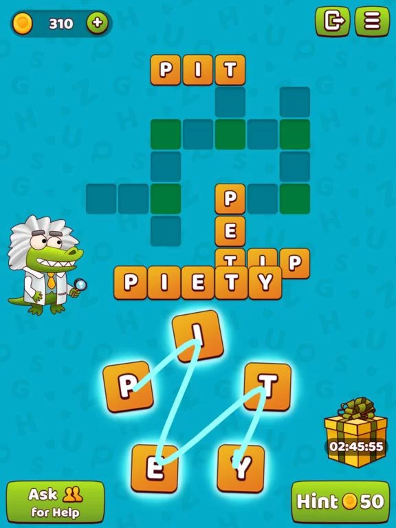 Изображение игры: Croc Word: Crossword Puzzle