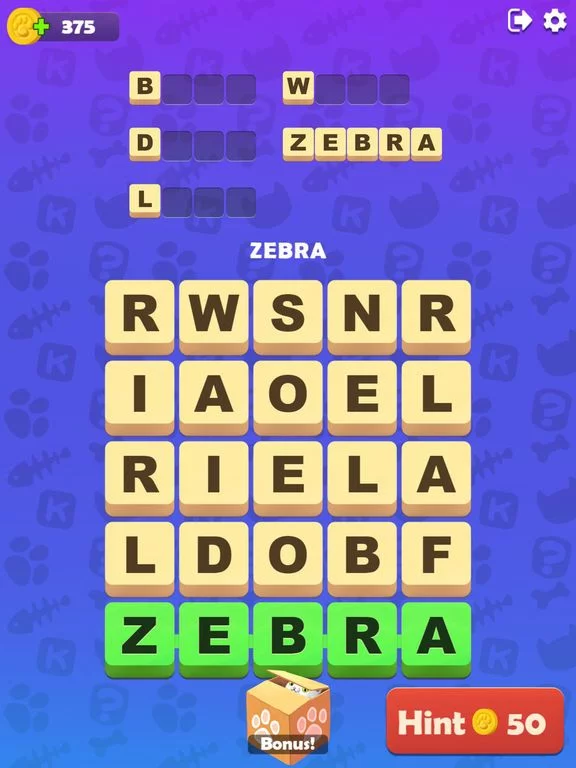 Изображение игры: Kitty Scramble: Word Finding