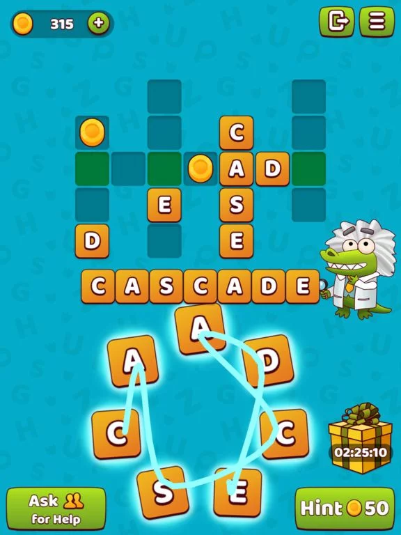 Изображение игры: Croc Word: Crossword Puzzle