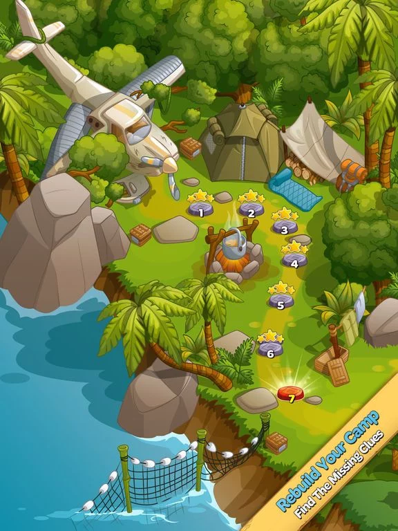 Изображение игры: Crystal Island: Match 3 Puzzle