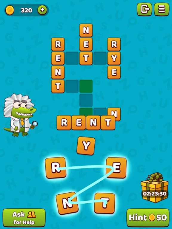Изображение игры: Croc Word: Crossword Puzzle