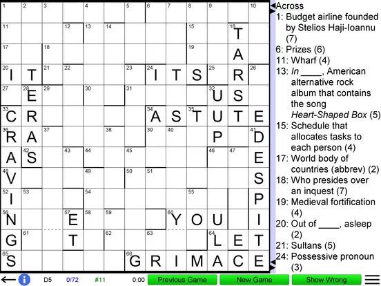 Изображение игры: Compact Crossword