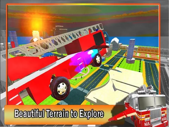 Изображение игры: 2016 Fire Truck Driving Academy – Flying Firefighter Training with Real Fire Brigade Sirens