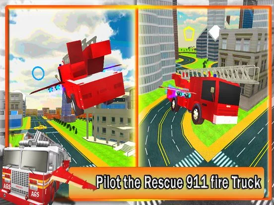 Изображение игры: 2016 Fire Truck Driving Academy – Flying Firefighter Training with Real Fire Brigade Sirens