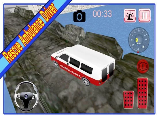 Изображение игры: Rescue Ambulance Driver 3d simulator - On duty Paramedic Emergency Parking, City Driving Reckless Racing Adventure