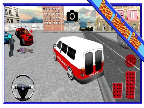 Изображение игры: Rescue Ambulance Driver 3d simulator - On duty Paramedic Emergency Parking, City Driving Reckless Racing Adventure