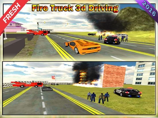 Изображение игры: Fire Truck Driving 2016 Adventure – Real Firefighter Simulator with Emergency Parking and Fire Brigade Sirens