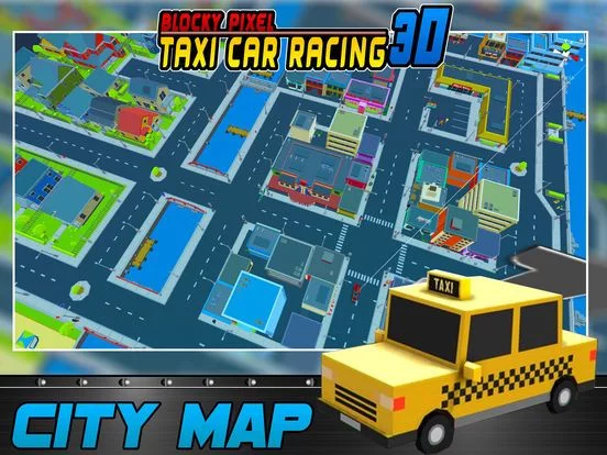 Изображение игры: Blocky Pixel Taxi Car Racing 3D