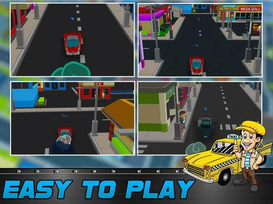 Изображение игры: Blocky Pixel Taxi Car Racing 3D