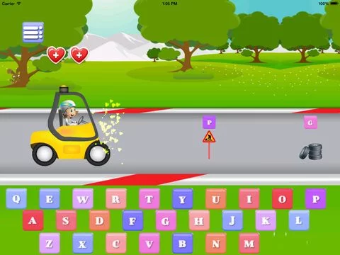 Изображение игры: Car typing game for toddlers