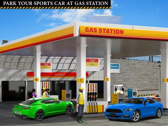 Изображение игры: Sports Car Gas Station Parking – Highway Driving