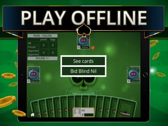 Изображение игры: Spades Offline - Single Player