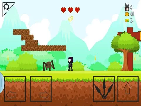Изображение игры: NINJA SIDE 2D (A platform jump n shoot game)
