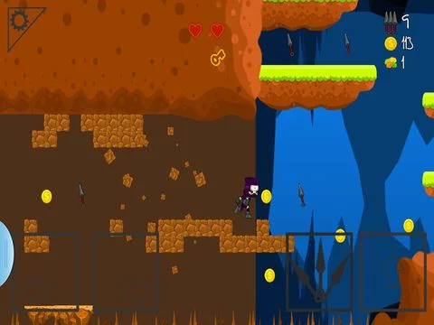 Изображение игры: NINJA SIDE 2D (A platform jump n shoot game)